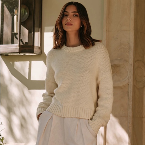 NWT Jenni Kayne Chloe Ivory Crewneck - Picture 1 of 4